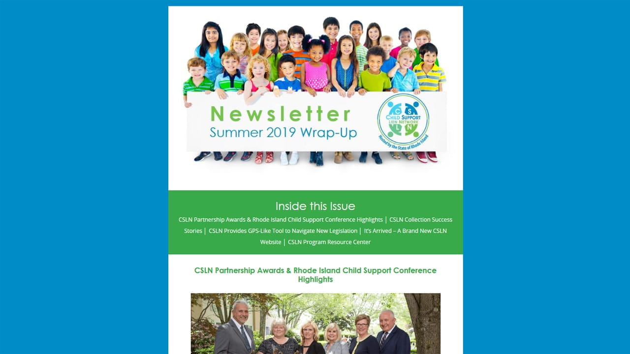 JUST PUBLISHED: THE LATEST CHILD SUPPORT LIEN NETWORK (CSLN) NEWSLETTER